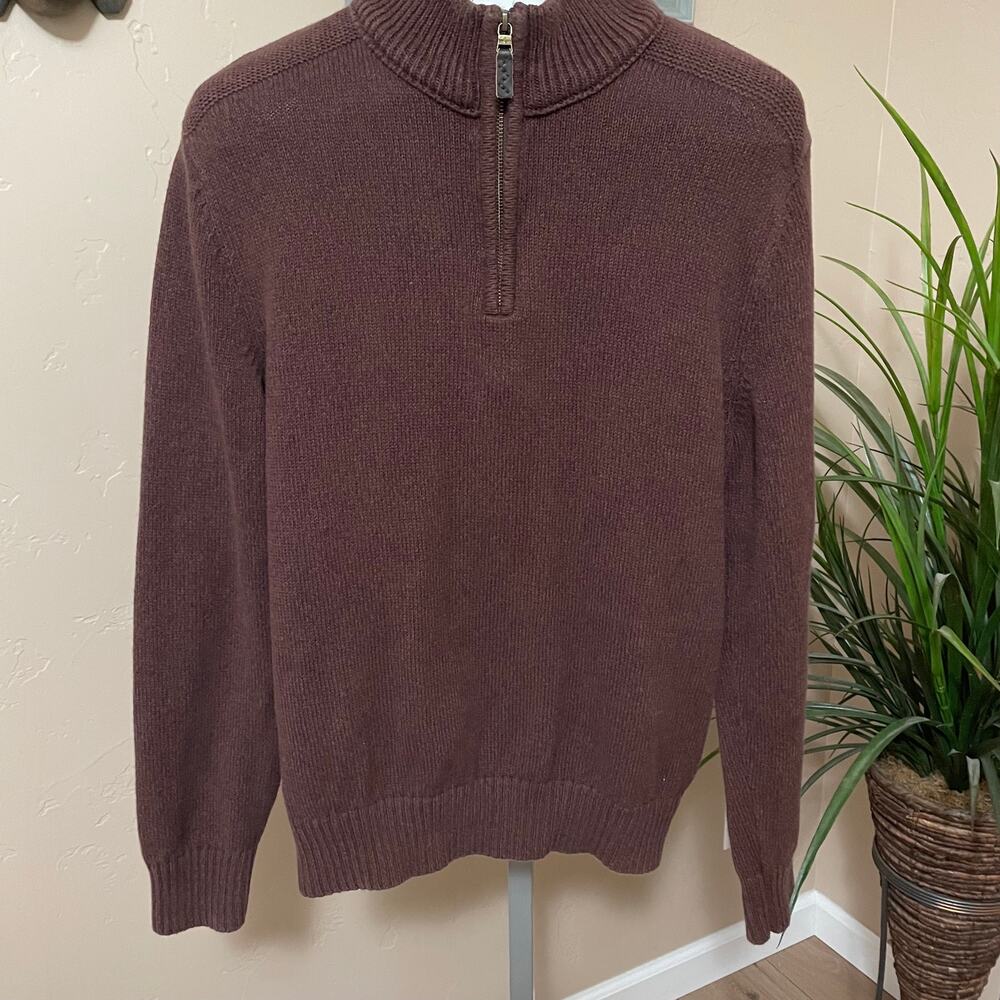 Eddie Bauer Pull Over Sweater Mens Large Brown 100 Cotton